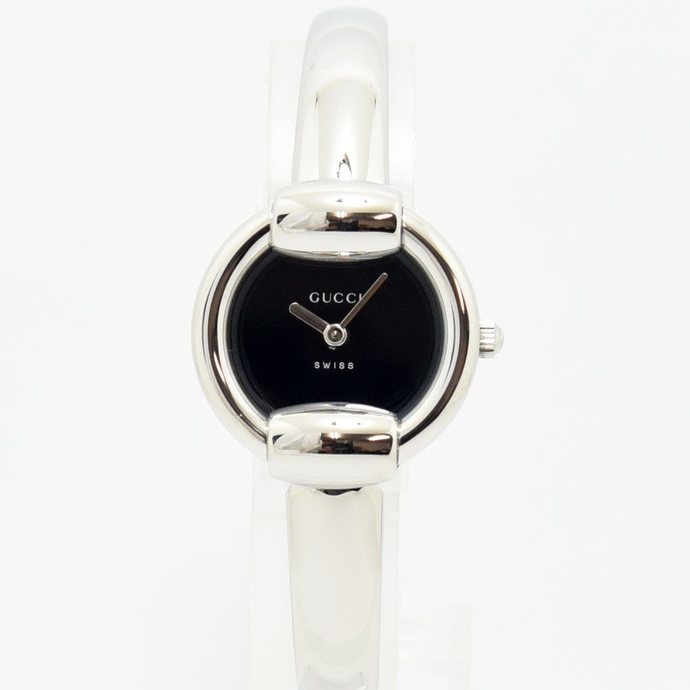 ○ GUCCI グッチ 1400L ビットモチーフ バングルウォッチ シェル