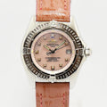 VINTAGE WATCHES FASHION ブライトリング クロノメーター サーモンピンク文字盤 レザーベルト レディース腕時計