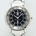 VINTAGE WATCHES FASHION ブルガリ レディース腕時計 ステンレススティール製 ブラック文字盤 アラビア数字 日付表示