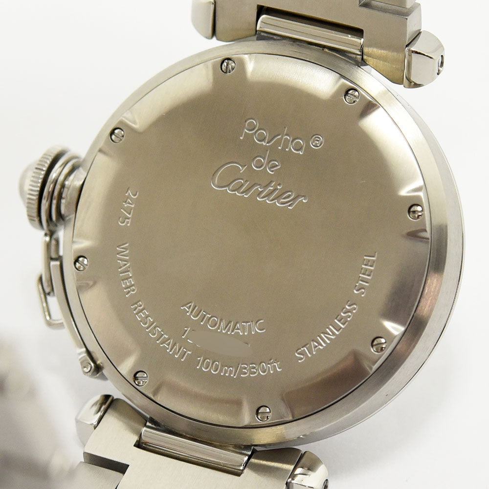 VINTAGE WATCHES FASHIONのカルティエ パシャ オートマティック ステンレス製腕時計の裏蓋