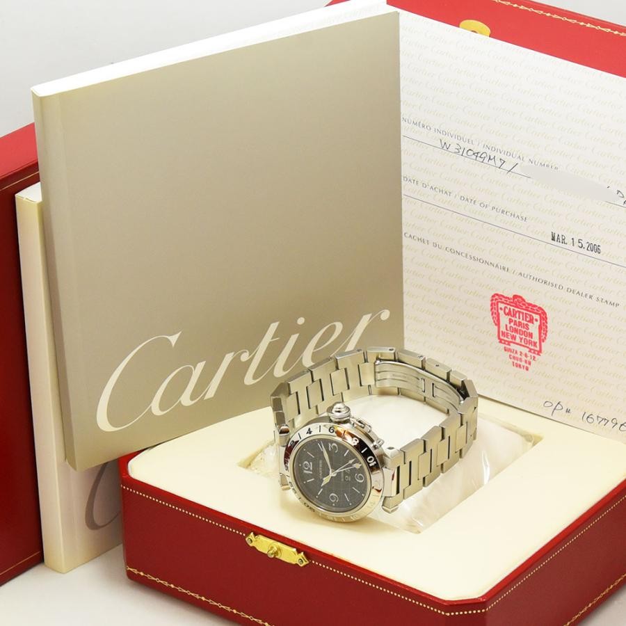 カルティエ メリディアン GMT メンズ 自動巻き Cartier 正規品 美品 カルティエ 時計 メンズ Cartier パシャC メリディアン W31049M7 自動