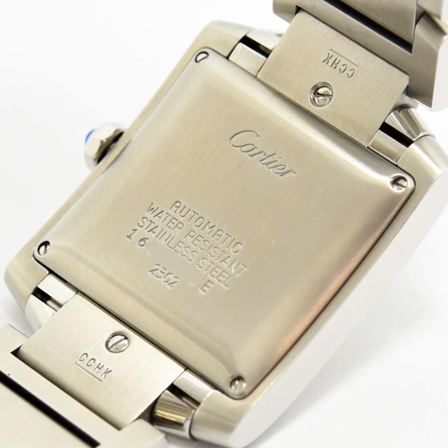 VINTAGE WATCHES FASHIONのCartierタンクフランセーズ自動巻き腕時計のステンレス製ケースバック詳細