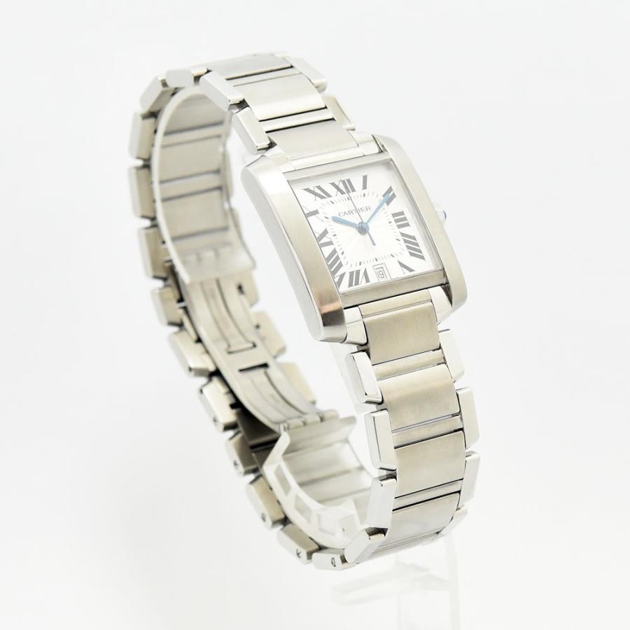 VINTAGE WATCHES FASHIONのCartierタンクフランセーズ自動巻き腕時計。シルバーのステンレススチール製で、ローマ数字の文字盤が特徴的な高級タイムピース。