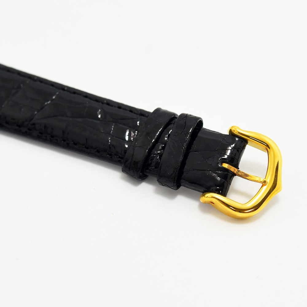 VINTAGE WATCHES FASHION カルティエ ヴァンティアンSM ゴールドケース ブラッククロコダイル調レザーベルト クオーツ式腕時計