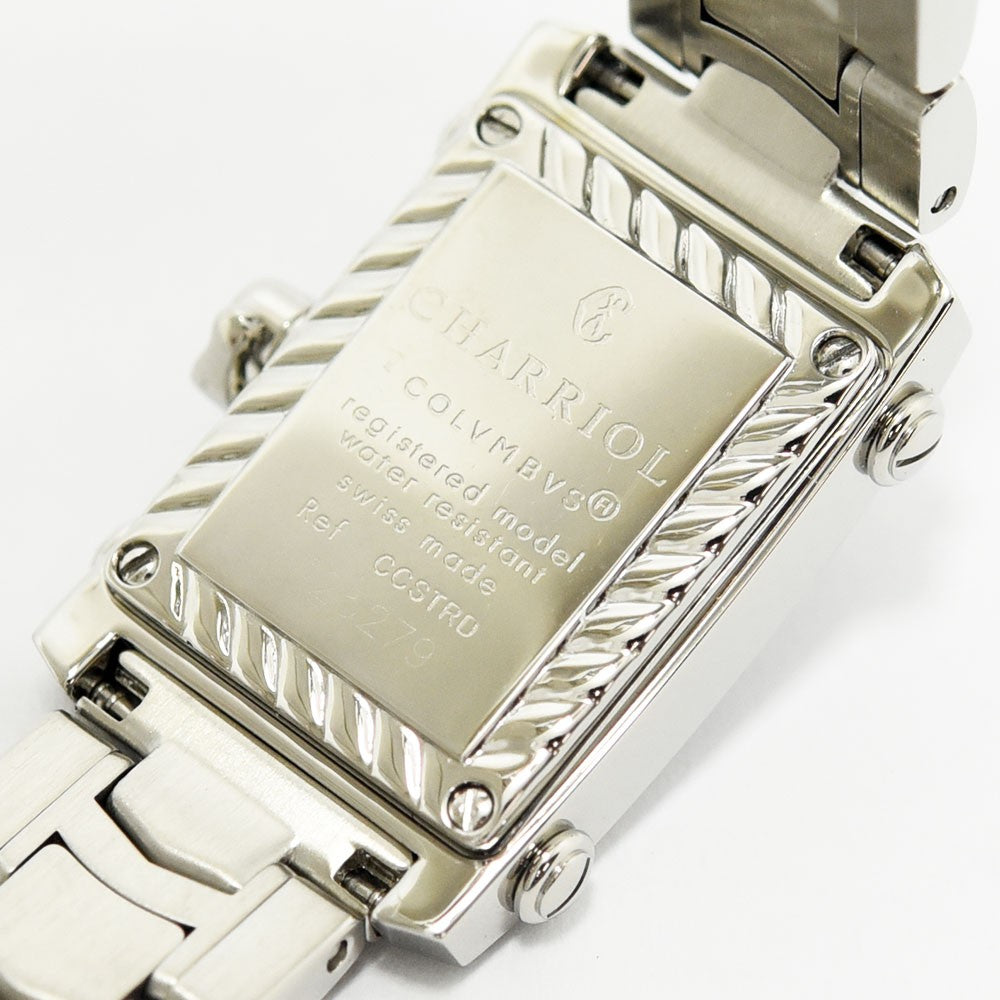 VINTAGE WATCHES FASHIONのCHARRIOLコロンブスコレクション、ステンレススチール製レディース腕時計のケース裏面
