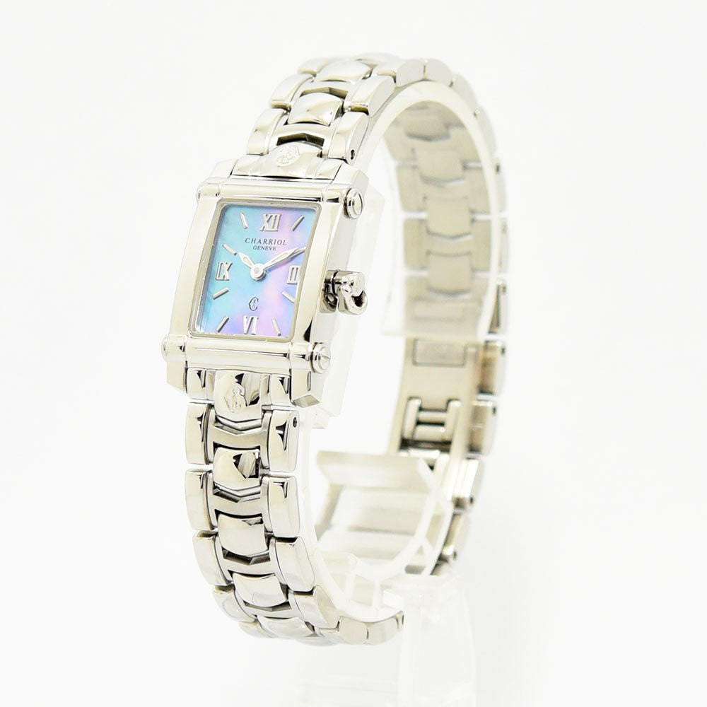 VINTAGE WATCHES FASHIONのCHARRIOLコロンブス、マザーオブパール文字盤のステンレススチール製レディース腕時計