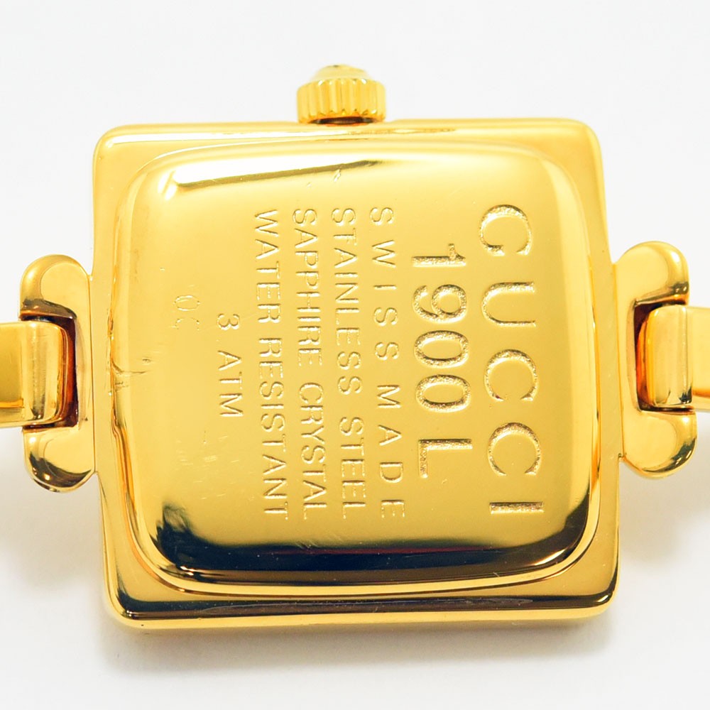 VINTAGE WATCHES FASHIONのGUCCI 1900Lレディース腕時計のゴールドステンレス製ケース裏蓋