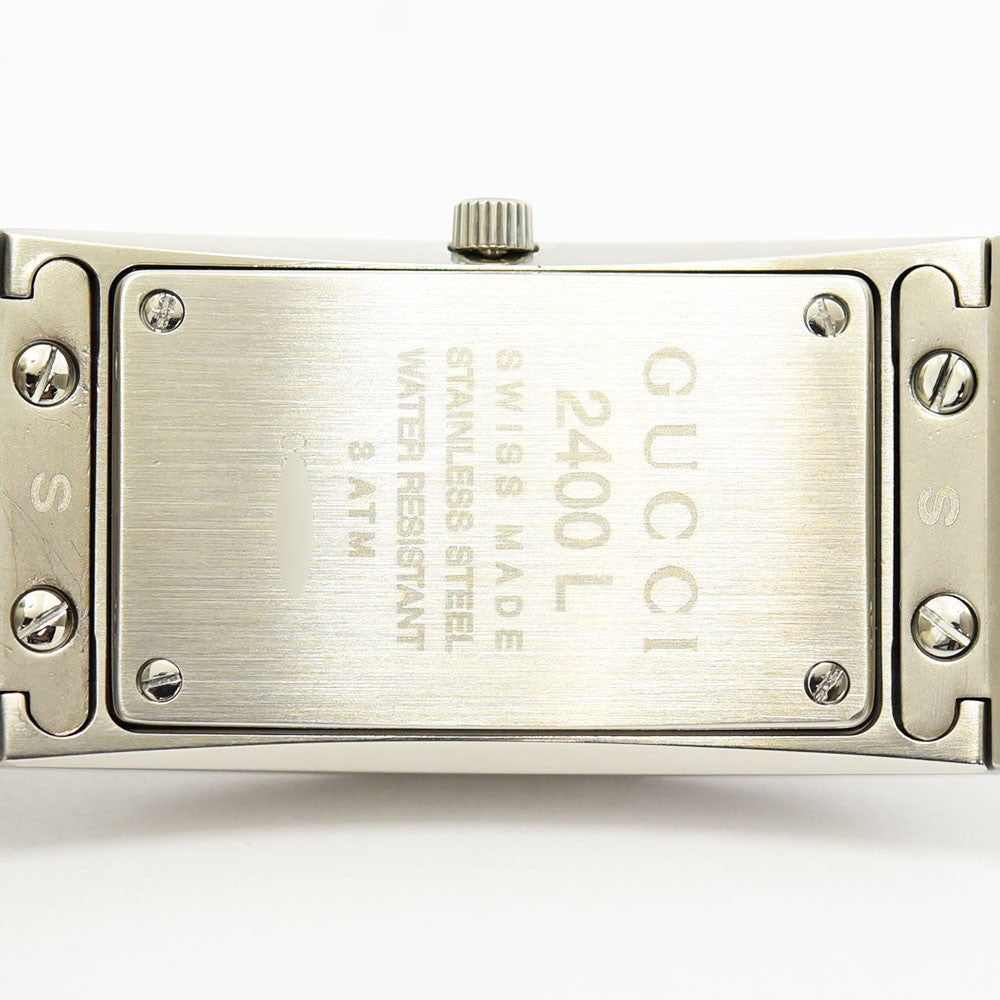 VINTAGE WATCHES FASHIONのGUCCI 2400Lレディース腕時計のステンレススチール製ケースバック詳細