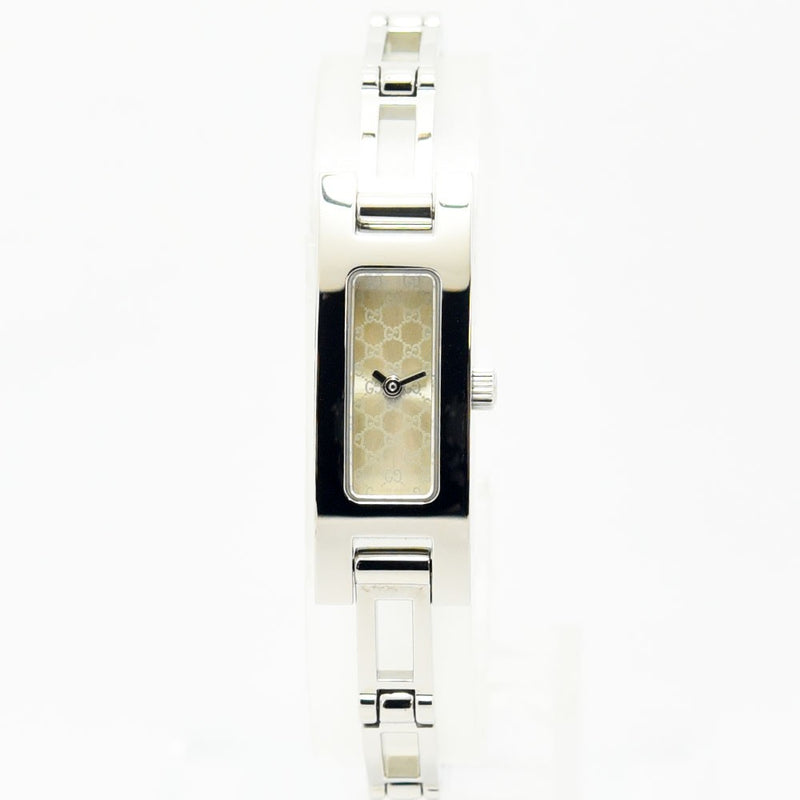 VINTAGE WATCHES FASHIONのGUCCI 3900Lレディース腕時計。GGパターン文字盤とスリムなステンレススチール製長方形ケースが特徴。