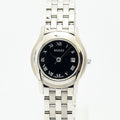 VINTAGE WATCHES FASHIONのGucci 5500Lレディース腕時計。シルバーのステンレススチール製で、ブラックの文字盤にローマ数字インデックスと日付表示を備えたエレガントなデザイン。