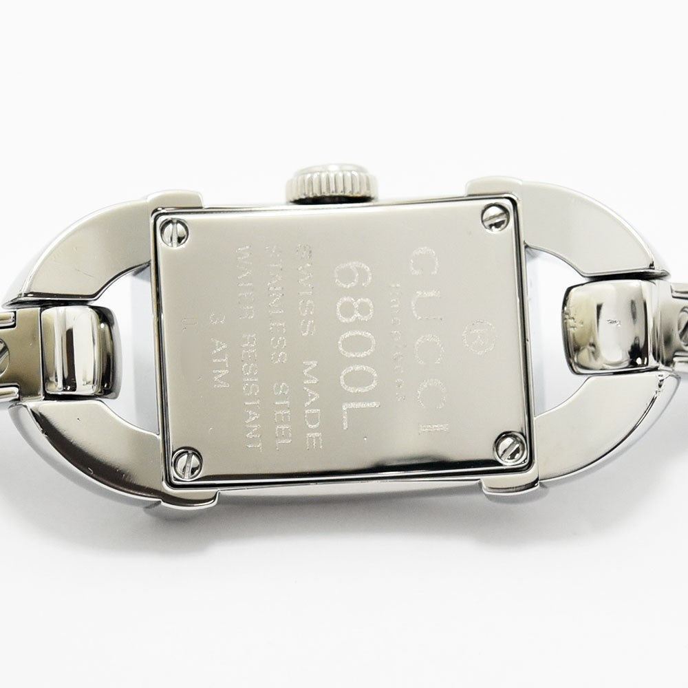 VINTAGE WATCHES FASHIONのGUCCI 6800Lレディースウォッチのステンレススチール製ケース裏面