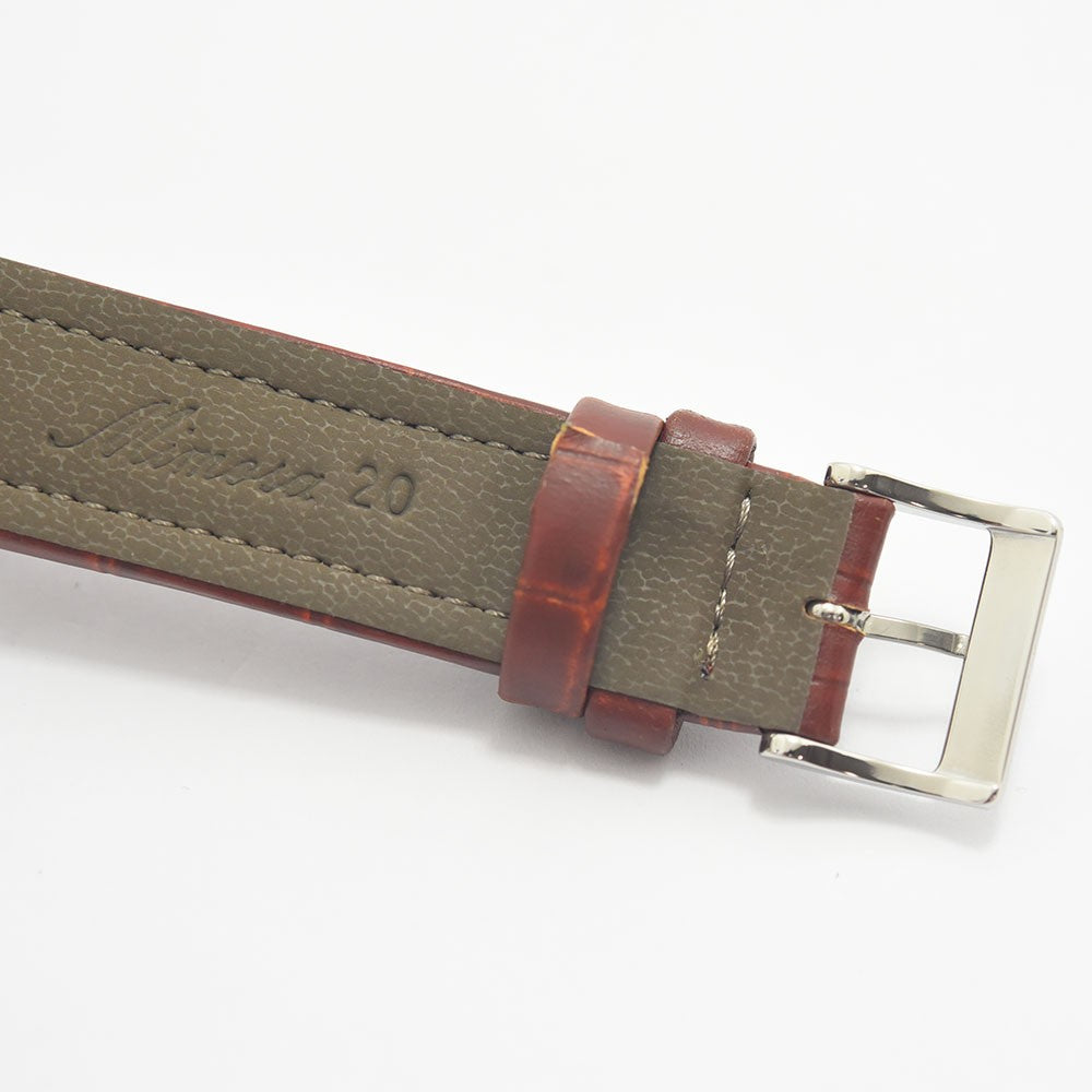 VINTAGE WATCHES FASHIONのGUCCI腕時計用ブラウン型押しレザーベルトとステンレス製バックル