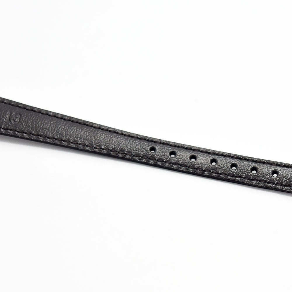 VINTAGE WATCHES FASHIONのグッチの腕時計用ブラウンの型押しレザーベルト。細身で上品な質感の交換用ストラップ。