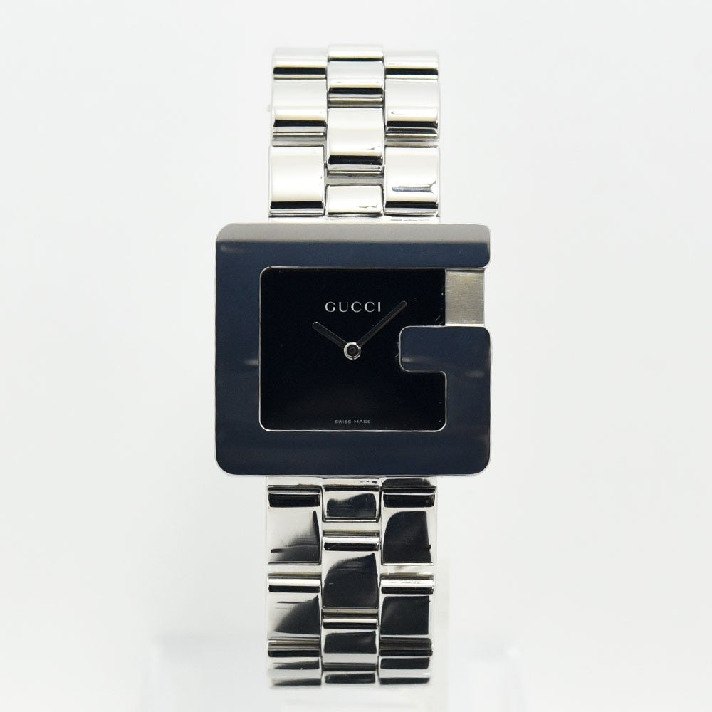 VINTAGE WATCHES FASHIONのGUCCI 3600Mスクエア腕時計。ブラック文字盤とGベゼルが特徴のステンレススチール製ウォッチ