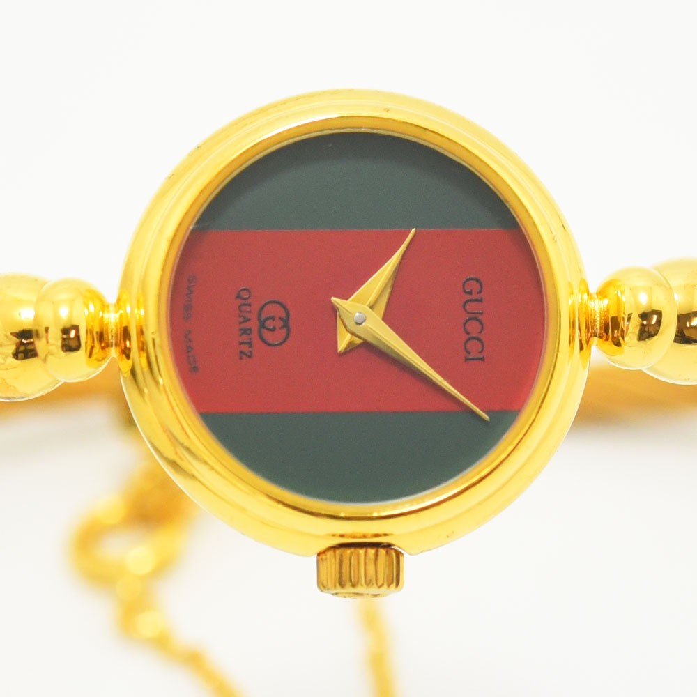美品 グッチ GUCCI 2047 ワイヤー バングルウォッチ 腕時計 H912
