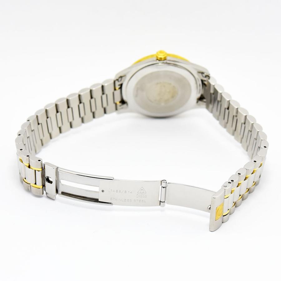 VINTAGE WATCHES FASHION オメガ自動巻きメンズウォッチ。ステンレススチールとゴールドのコンビブレスレット、ゴールドの文字盤。