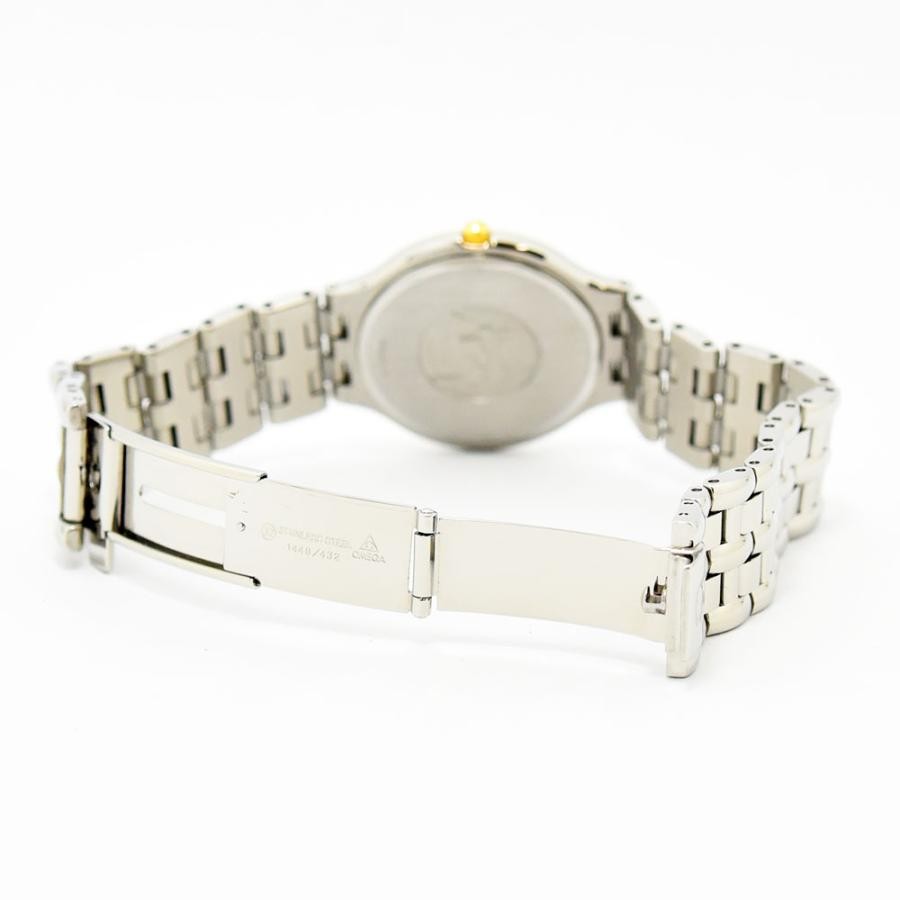 VINTAGE WATCHES FASHION オメガ メンズ腕時計 ステンレススチールブレスレット ゴールドベゼル ダークグレー文字盤 日付表示