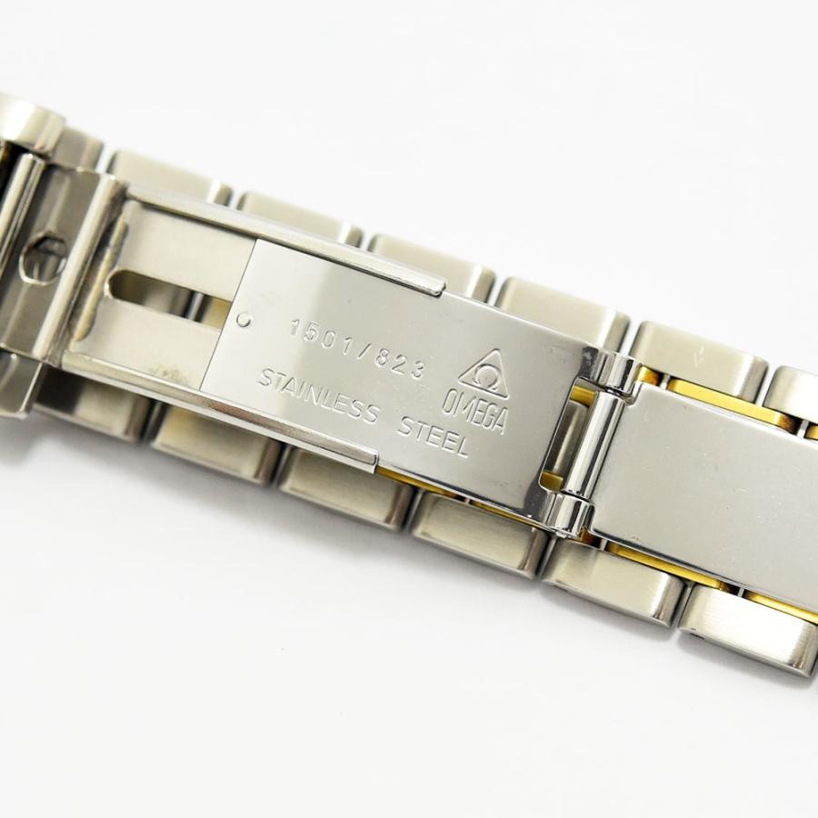 VINTAGE WATCHES FASHIONのOMEGAシーマスター腕時計、ステンレスとゴールドのコンビブレスレットのクラスプ部分