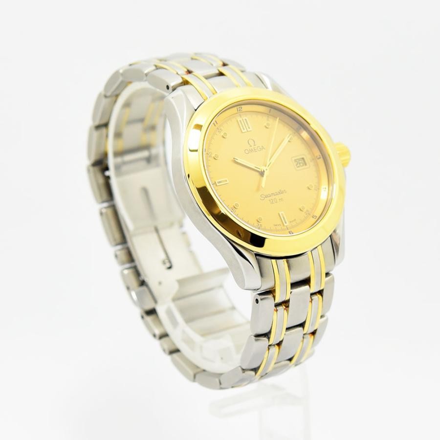 VINTAGE WATCHES FASHIONのOMEGAシーマスター120m。ゴールド文字盤とステンレス＆ゴールドのコンビブレスが輝くヴィンテージ腕時計。