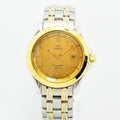 VINTAGE WATCHES FASHIONのOMEGAシーマスター120m。ゴールド文字盤とステンレス＆ゴールドのコンビブレスレットが特徴の高級ヴィンテージ腕時計