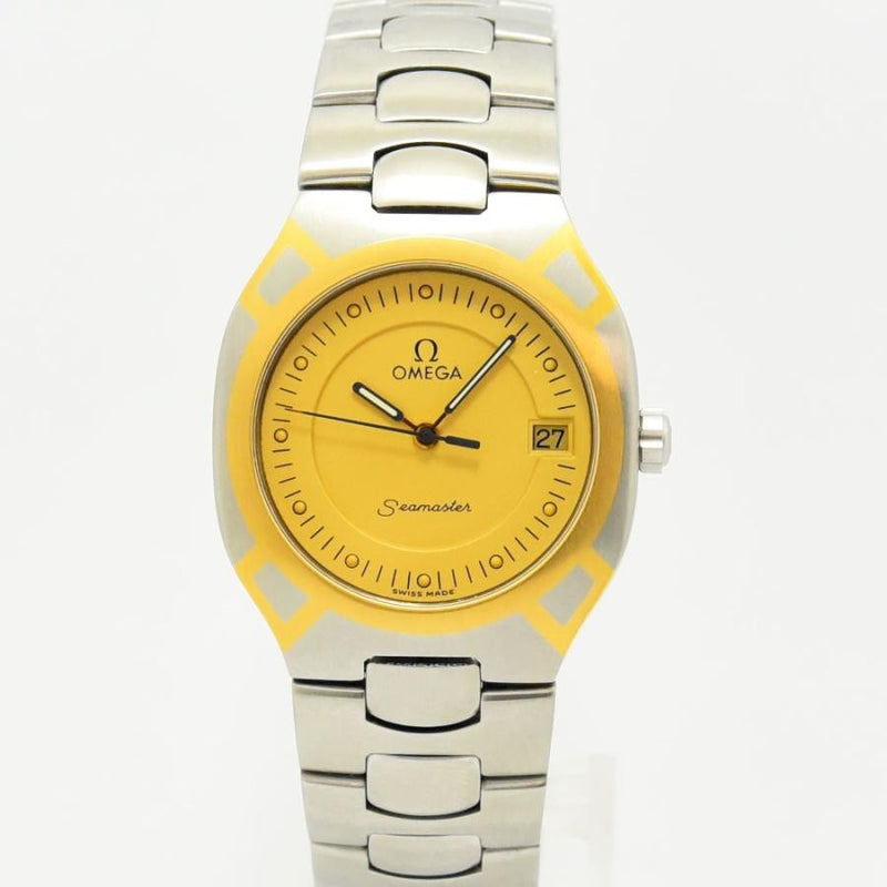 VINTAGE WATCHES FASHIONのOMEGAシーマスター・ポラリス。イエロー文字盤とステンレス・ゴールドコンビの腕時計