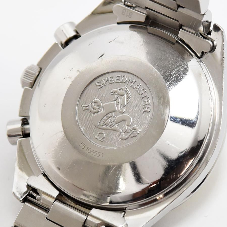 VINTAGE WATCHES FASHION オメガ スピードマスター クロノグラフ 自動巻き ステンレススチール製腕時計、鮮やかなイエローダイヤル、タキメーターベゼル