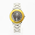 VINTAGE WATCHES FASHIONのPhilippe Charriolステンレススチール製腕時計。シルバーとゴールドのコンビカラーでグレー文字盤に日付表示付き。