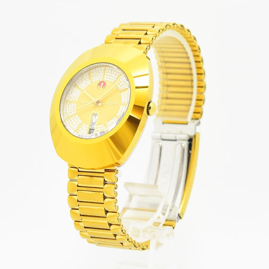 VINTAGE WATCHES FASHIONのRADOダイヤスター、ゴールドカラーのオーバル型ケースとストーン装飾が輝くヴィンテージ腕時計