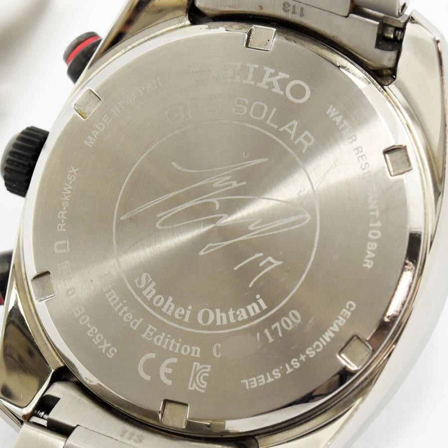 VINTAGE WATCHES FASHIONのセイコーアストロンソーラークロノグラフ、大谷翔平限定モデル。ステンレススチール製。